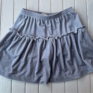 Lands End Girls Gray Velour Skirt Size Medium Size 6 Shorts attached